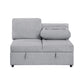 9630GY*3LC2R - (3)Sectional with Left Chaise, Pull-out Bed Hidden Storages and Shelves, Charging Ports
