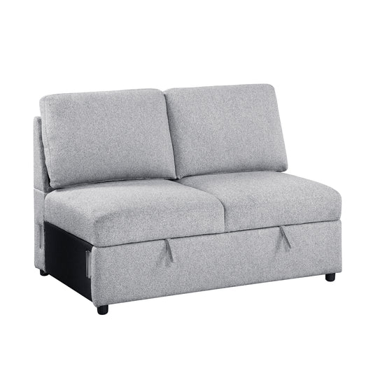 9630GY*32LRC - (3)Sectional with Right Chaise, Pull-out Bed, Hidden Storages and Shelves, Charging Ports