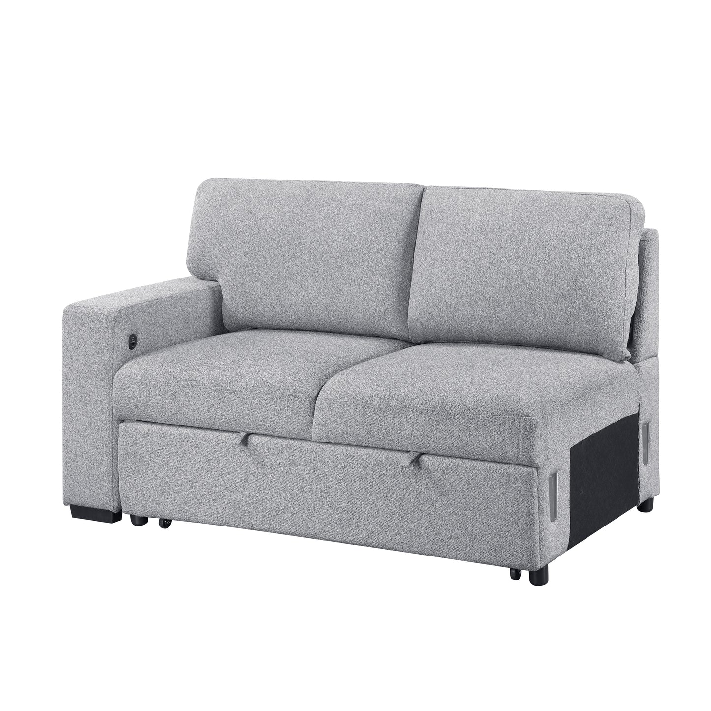 9630GY*22LRC - (2)Sectional with Right Chaise, Pull-out Bed, Hidden Storage and Shelves, Charging Ports
