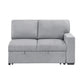 9630GY*3LC2R - (3)Sectional with Left Chaise, Pull-out Bed Hidden Storages and Shelves, Charging Ports