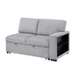 9630GY*3LC2R - (3)Sectional with Left Chaise, Pull-out Bed Hidden Storages and Shelves, Charging Ports