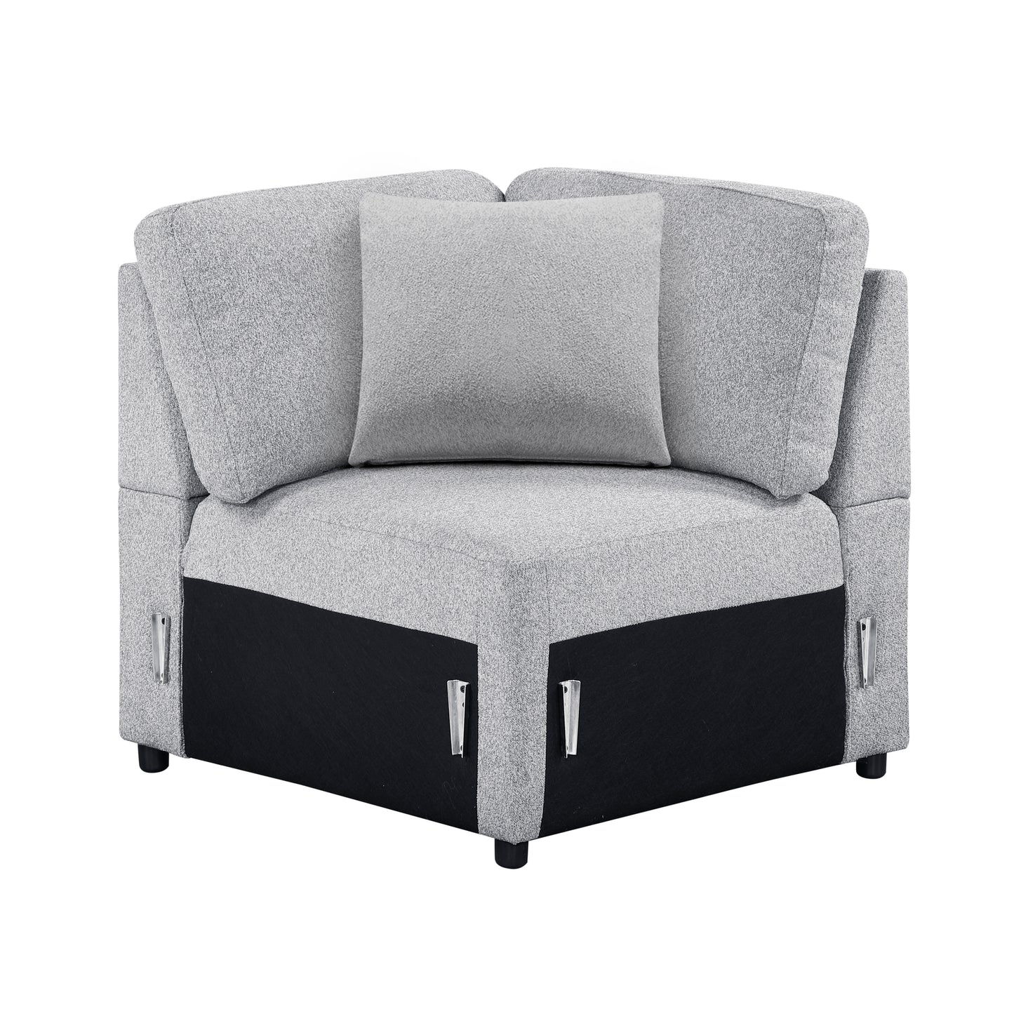 9630GY*42LRC - (4)Sectional with Right Chaise, Pull-out Bed, Hidden Storages and Shelves, Charging Ports