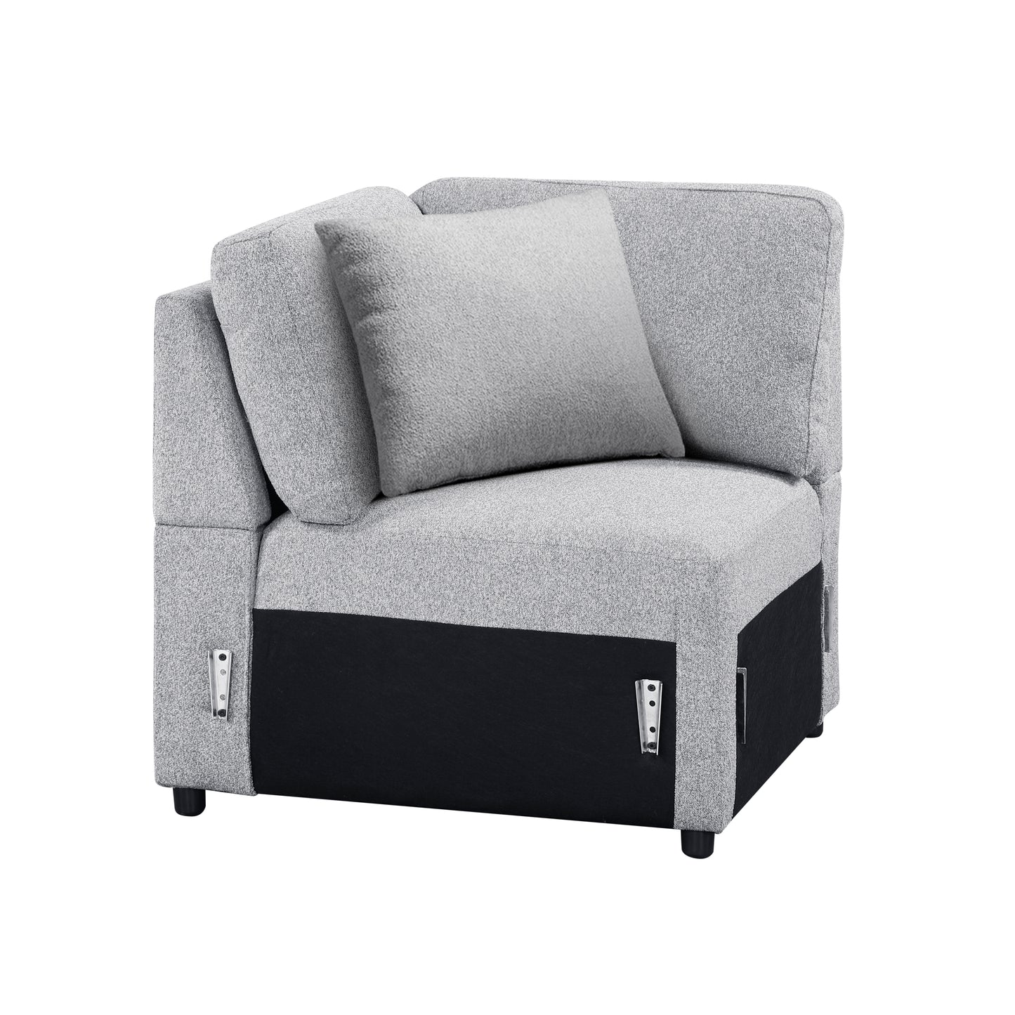 9630GY*42LRC - (4)Sectional with Right Chaise, Pull-out Bed, Hidden Storages and Shelves, Charging Ports
