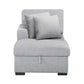 9630GY*2LC2R - (2)Sectional with Left Chaise, Pull-out Bed, Hidden Storages and Shelves, Charging Ports