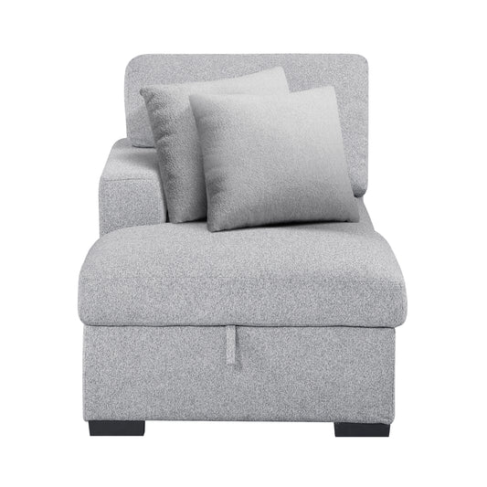 9630GY*2LC2R - (2)Sectional with Left Chaise, Pull-out Bed, Hidden Storages and Shelves, Charging Ports