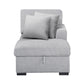 9630GY*32LRC - (3)Sectional with Right Chaise, Pull-out Bed, Hidden Storages and Shelves, Charging Ports
