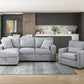 9630GY*2LC2R - (2)Sectional with Left Chaise, Pull-out Bed, Hidden Storages and Shelves, Charging Ports