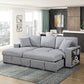 9630GY*2LC2R - (2)Sectional with Left Chaise, Pull-out Bed, Hidden Storages and Shelves, Charging Ports