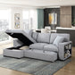 9630GY*2LC2R - (2)Sectional with Left Chaise, Pull-out Bed, Hidden Storages and Shelves, Charging Ports
