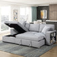 9630GY*2LC2R - (2)Sectional with Left Chaise, Pull-out Bed, Hidden Storages and Shelves, Charging Ports