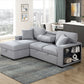 9630GY*2LC2R - (2)Sectional with Left Chaise, Pull-out Bed, Hidden Storages and Shelves, Charging Ports
