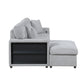 9630GY*2LC2R - (2)Sectional with Left Chaise, Pull-out Bed, Hidden Storages and Shelves, Charging Ports