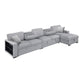 9630GY*32LRC - (3)Sectional with Right Chaise, Pull-out Bed, Hidden Storages and Shelves, Charging Ports