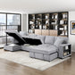 9630GY*3LC2R - (3)Sectional with Left Chaise, Pull-out Bed Hidden Storages and Shelves, Charging Ports