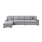 9630GY*3LC2R - (3)Sectional with Left Chaise, Pull-out Bed Hidden Storages and Shelves, Charging Ports