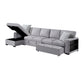 9630GY*3LC2R - (3)Sectional with Left Chaise, Pull-out Bed Hidden Storages and Shelves, Charging Ports
