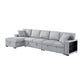 9630GY*3LC2R - (3)Sectional with Left Chaise, Pull-out Bed Hidden Storages and Shelves, Charging Ports