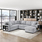 9630GY*42LRC - (4)Sectional with Right Chaise, Pull-out Bed, Hidden Storages and Shelves, Charging Ports