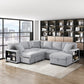 9630GY*42LRC - (4)Sectional with Right Chaise, Pull-out Bed, Hidden Storages and Shelves, Charging Ports