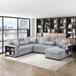 9630GY*42LRC - (4)Sectional with Right Chaise, Pull-out Bed, Hidden Storages and Shelves, Charging Ports