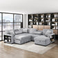 9630GY*42LRC - (4)Sectional with Right Chaise, Pull-out Bed, Hidden Storages and Shelves, Charging Ports
