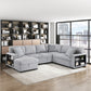9630GY*4LC2R - (4)Sectional with Left Chaise, Pull-out Bed, Hidden Storages  and Shelves, Charging Ports