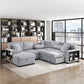 9630GY*4LC2R - (4)Sectional with Left Chaise, Pull-out Bed, Hidden Storages  and Shelves, Charging Ports