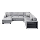 9630GY*4LC2R - (4)Sectional with Left Chaise, Pull-out Bed, Hidden Storages  and Shelves, Charging Ports