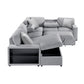 9630GY*4LC2R - (4)Sectional with Left Chaise, Pull-out Bed, Hidden Storages  and Shelves, Charging Ports