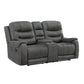 9634DGY-2 - Double Reclining Love Seat with Center Console