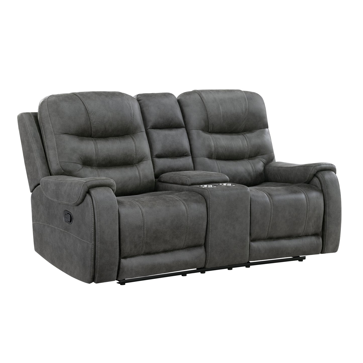 9634DGY-2 - Double Reclining Love Seat with Center Console