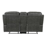 9634DGY-2 - Double Reclining Love Seat with Center Console