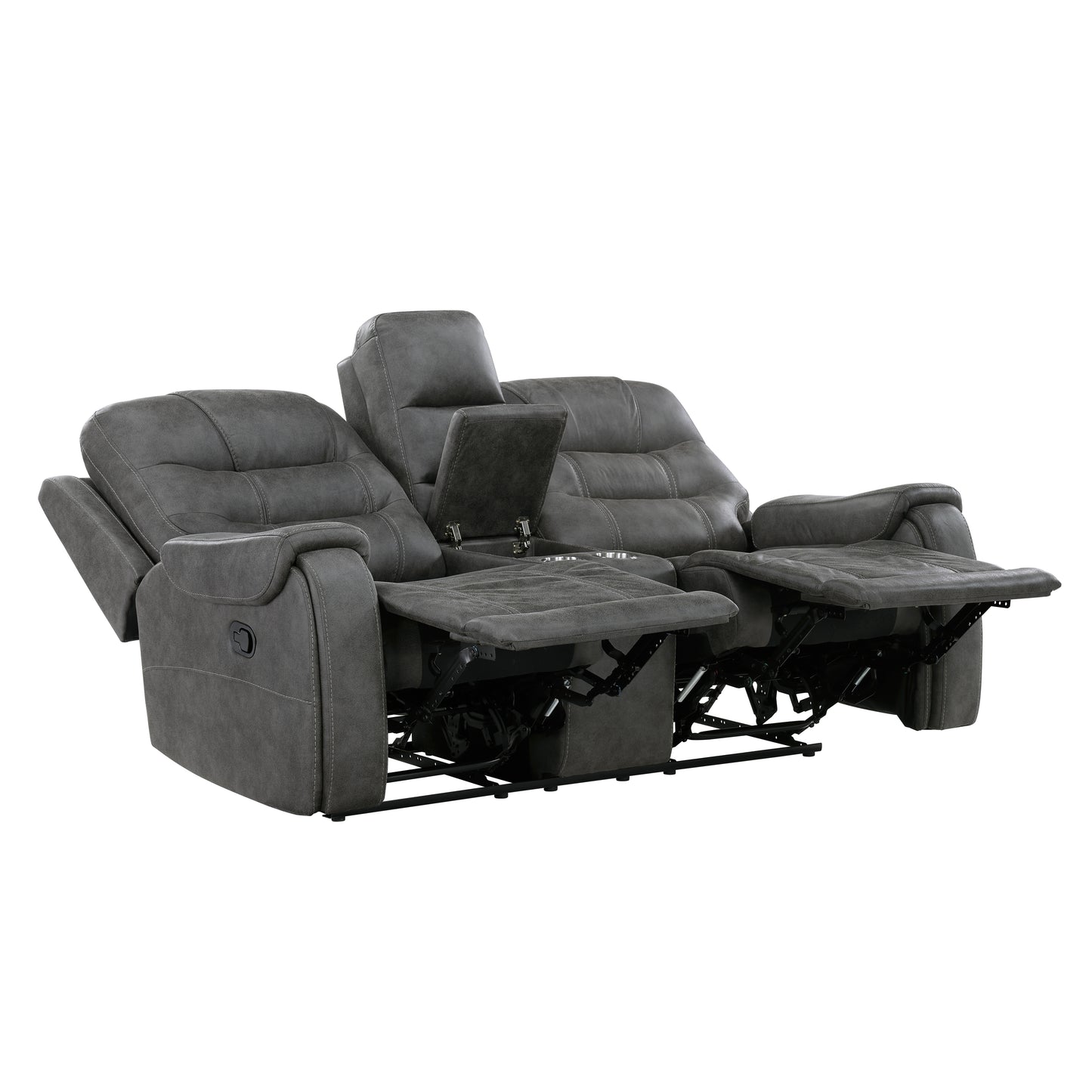 9634DGY-2 - Double Reclining Love Seat with Center Console
