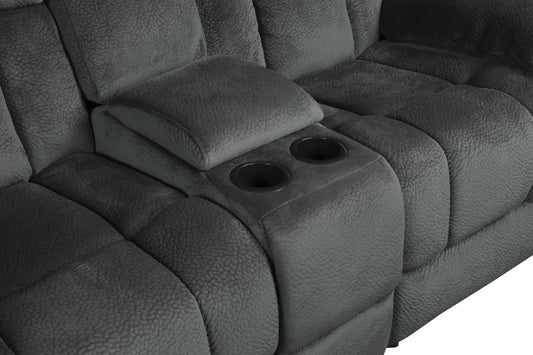 9636CC-2 - Double Glider Reclining Love Seat with Center Console