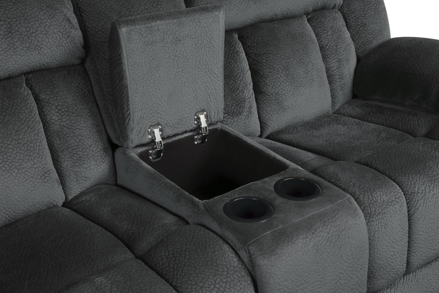 9636CC-2 - Double Glider Reclining Love Seat with Center Console