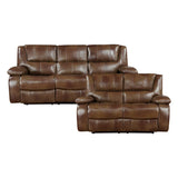 9639BR*2 - 2pc Set: Sofa, Love