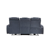 9640BU-3PWH - Power Double Reclining Sofa with Power Headrests and Storage Arms