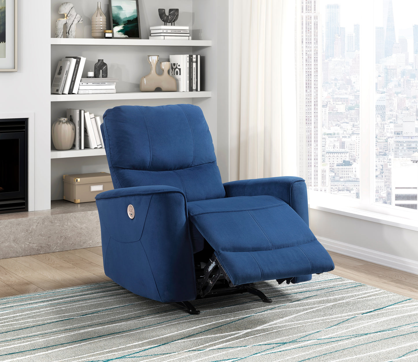 9645NV-1PW - Power Rocker Reclining Chair