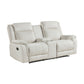 9646BE-2 - Double Reclining Love Seat with Center Console, Beige