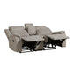 9646DV-2 - Double Reclining Love Seat with Center Console, Dove