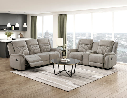 9646DV-3 - Double Reclining Sofa, Dove