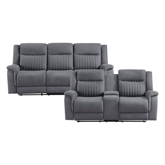 9646GY*2 - 2pc Set: Sofa, Love
