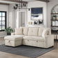 9649BE*SC - (3)3-Piece Reversible Sectional with Pull-out Bed and Hidden Storage