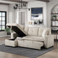 9649BE*SC - (3)3-Piece Reversible Sectional with Pull-out Bed and Hidden Storage