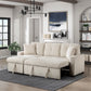 9649BE*SC - (3)3-Piece Reversible Sectional with Pull-out Bed and Hidden Storage