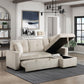 9649BE*SC - (3)3-Piece Reversible Sectional with Pull-out Bed and Hidden Storage