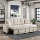 9649BE*SC - (3)3-Piece Reversible Sectional with Pull-out Bed and Hidden Storage