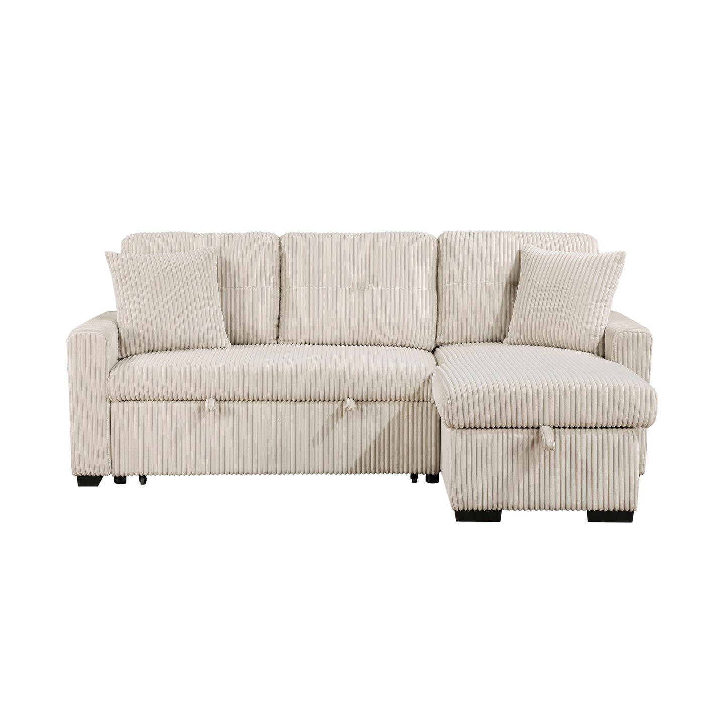 9649BE*SC - (3)3-Piece Reversible Sectional with Pull-out Bed and Hidden Storage