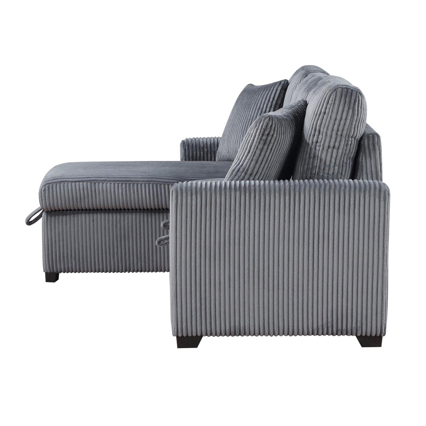 9649DG*SC - (3)3-Piece Reversible Sectional with Pull-out Bed and Hidden Storage