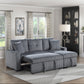 9649DG*SC - (3)3-Piece Reversible Sectional with Pull-out Bed and Hidden Storage